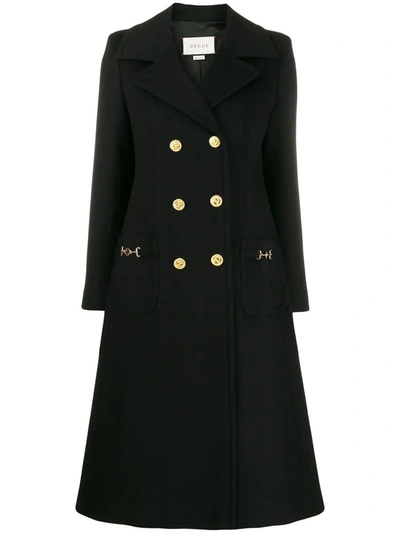 Shop Gucci Women's Black Wool Coat