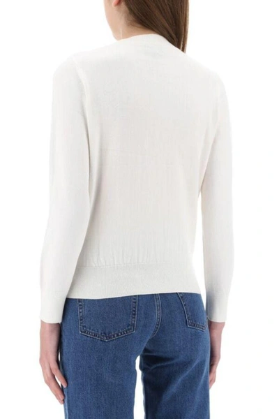 Shop Apc A.p.c. Women's White Cotton Sweater