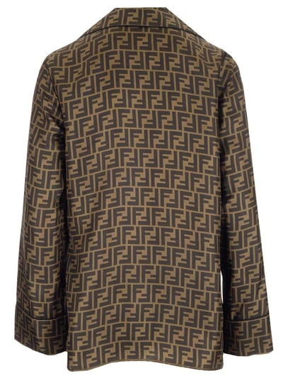 Shop Fendi Women's Brown Silk Shirt