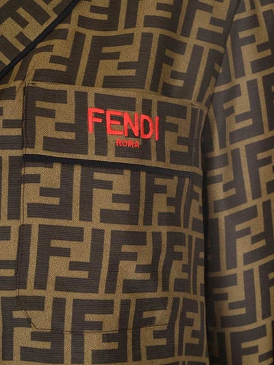 Shop Fendi Women's Brown Silk Shirt