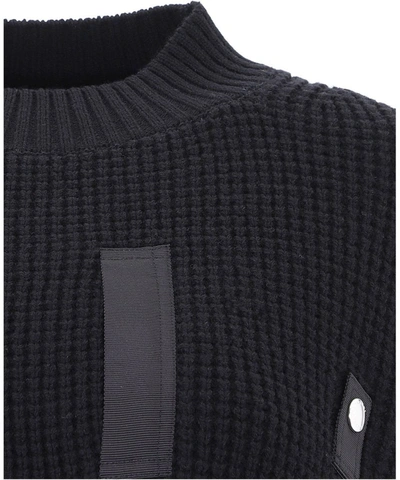 Shop Sacai Women's Black Wool Sweater