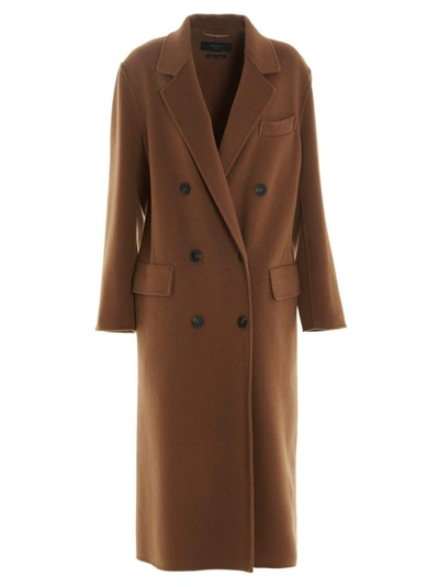 Shop Weekend Max Mara Weekend By Max Mara Women's Brown Wool Coat