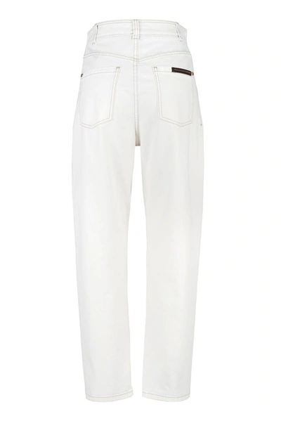 Shop Brunello Cucinelli Women's White Cotton Jeans