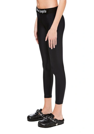 Shop Palm Angels Women's Black Polyester Leggings