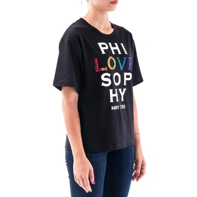 Shop Philosophy Women's Black Cotton T-shirt