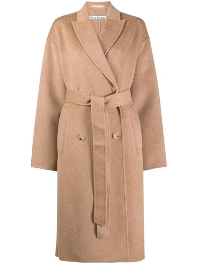 Shop Acne Studios Women's Brown Wool Coat