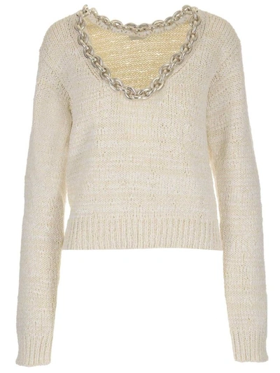 Shop Bottega Veneta Women's White Sweater