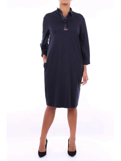 Shop Peserico Women's Blue Wool Dress