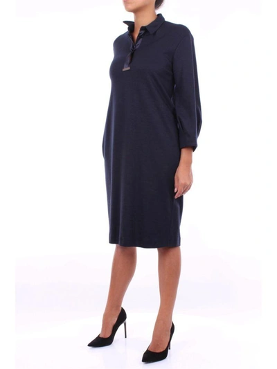 Shop Peserico Women's Blue Wool Dress