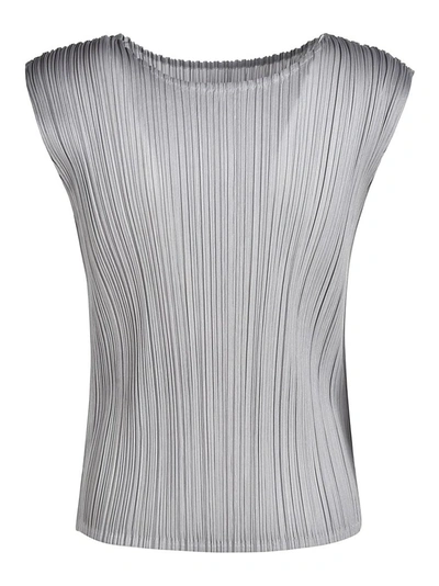 Shop Issey Miyake Pleats Please  Women's Grey Polyester Top