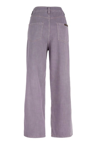 Shop Brunello Cucinelli Women's Purple Cotton Jeans