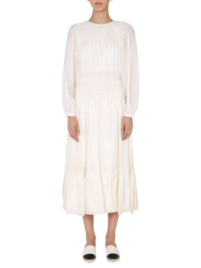 Shop Tory Burch Women's White Silk Dress