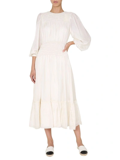 Shop Tory Burch Women's White Silk Dress