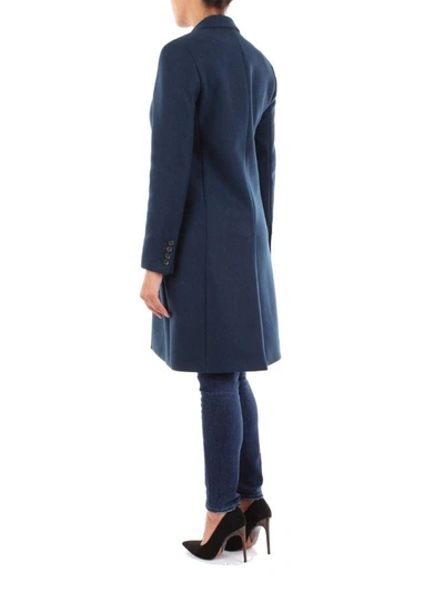 Shop Ps By Paul Smith Women's Blue Wool Coat