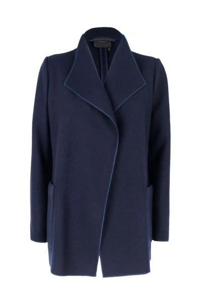 Shop Agnona Women's Blue Cashmere Coat