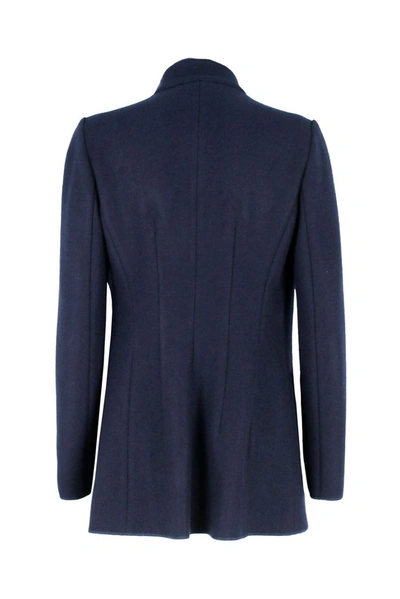 Shop Agnona Women's Blue Cashmere Coat
