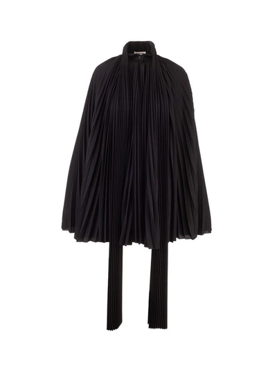 Shop Balenciaga Women's Black Polyester Poncho