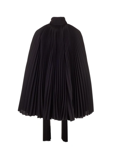 Shop Balenciaga Women's Black Polyester Poncho