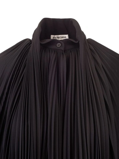 Shop Balenciaga Women's Black Polyester Poncho