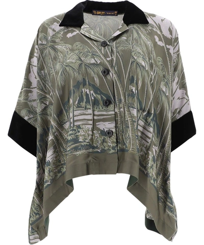 Shop Sacai Women's Green Polyester Shirt