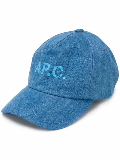 Shop Apc A.p.c. Men's Blue Cotton Hat