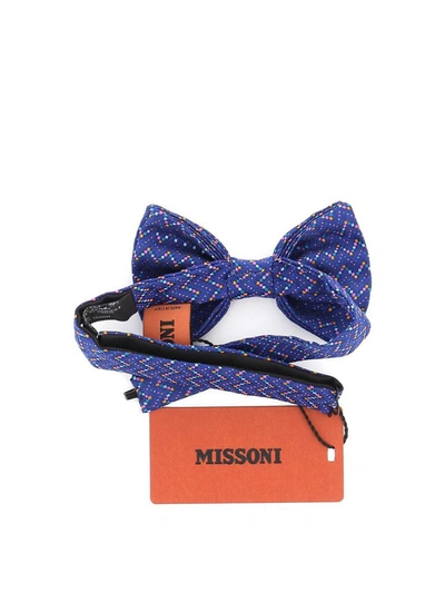 Shop Missoni Men's Blue Silk Bow Tie