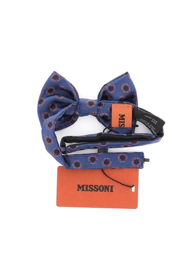 Shop Missoni Men's Blue Silk Bow Tie