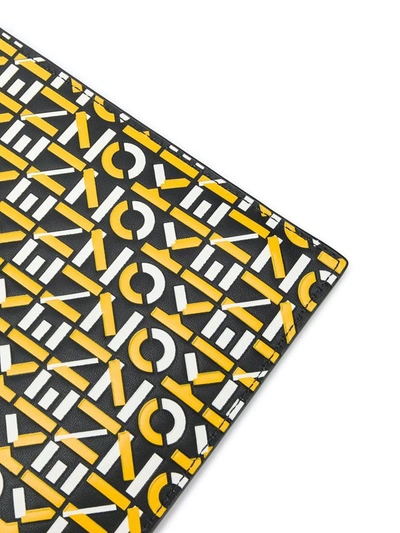 Shop Kenzo Men's Yellow Leather Pouch