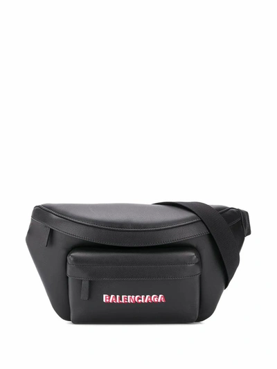 Shop Balenciaga Men's Black Leather Belt Bag