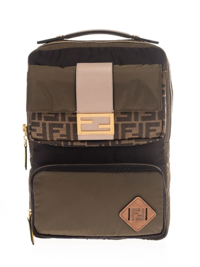 Shop Fendi Men's Brown Polyamide Backpack