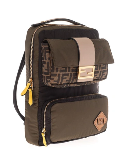 Shop Fendi Men's Brown Polyamide Backpack