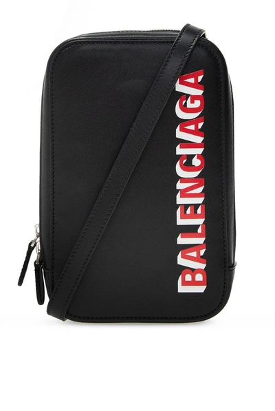 Shop Balenciaga Men's Black Leather Shoulder Bag