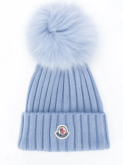 Shop Moncler Women's Blue Wool Hat