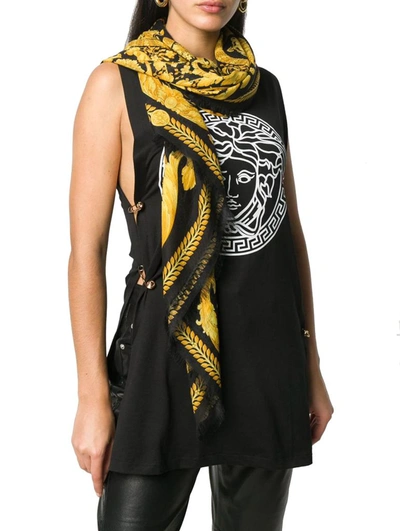 Shop Versace Women's Gold Wool Scarf