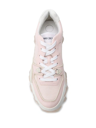 Shop Jimmy Choo Women's Pink Leather Sneakers