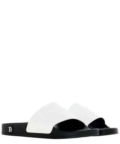 Shop Balmain Women's White Leather Sandals