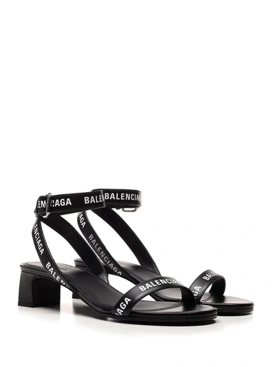 Shop Balenciaga Women's Black Leather Sandals