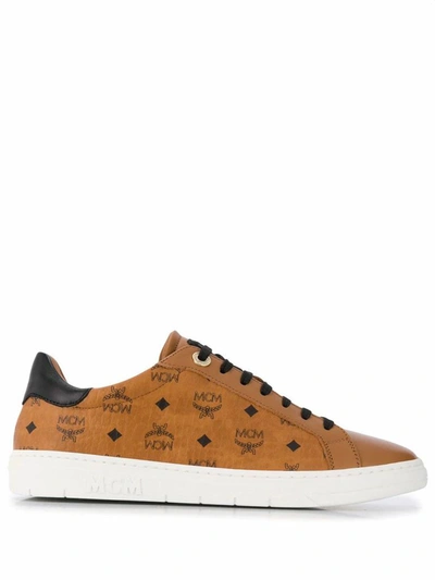 Shop Mcm Women's Brown Leather Sneakers