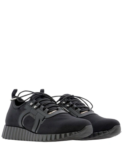 Shop Ferragamo Salvatore  Women's Black Polyamide Sneakers