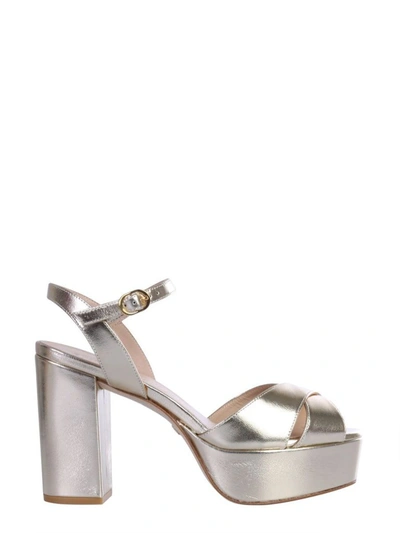 Shop Stuart Weitzman Women's Silver Leather Sandals