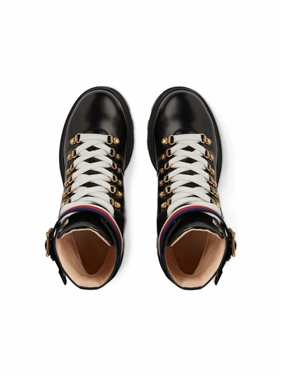 Shop Gucci Women's Black Leather Ankle Boots