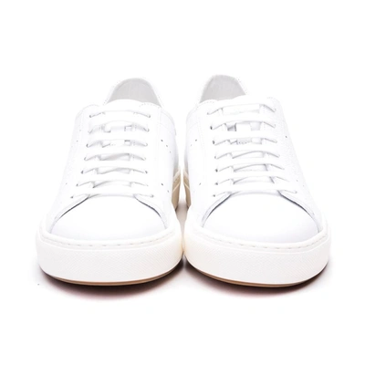 Shop Woolrich Men's White Leather Sneakers