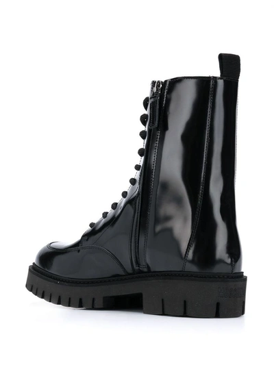 Shop Moschino Men's Black Leather Ankle Boots