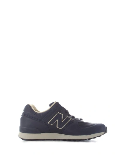 Shop New Balance Men's Blue Leather Sneakers