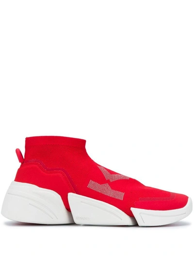 Shop Kenzo Men's Red Polyester Sneakers