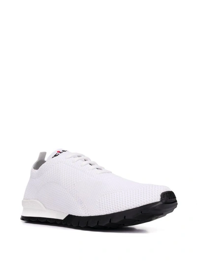 Shop Kiton Men's White Synthetic Fibers Slip On Sneakers