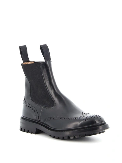 Tricker's Henry Country Boots With Brogue Detailing Shoes In Black