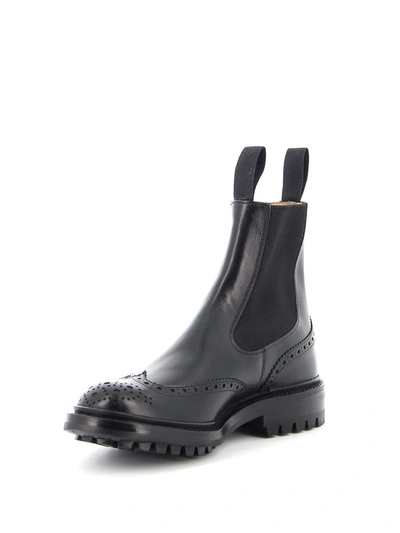 Tricker's Henry Country Boots With Brogue Detailing Shoes In Black