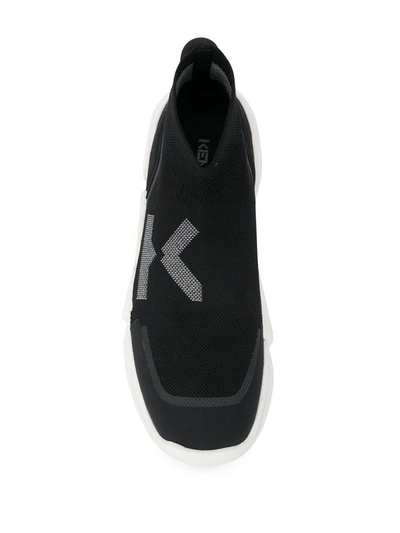 Shop Kenzo Men's Black Polyester Slip On Sneakers