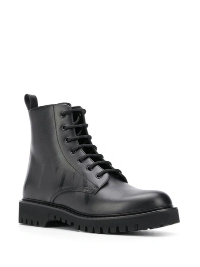 Shop Valentino Garavani Men's Black Leather Ankle Boots
